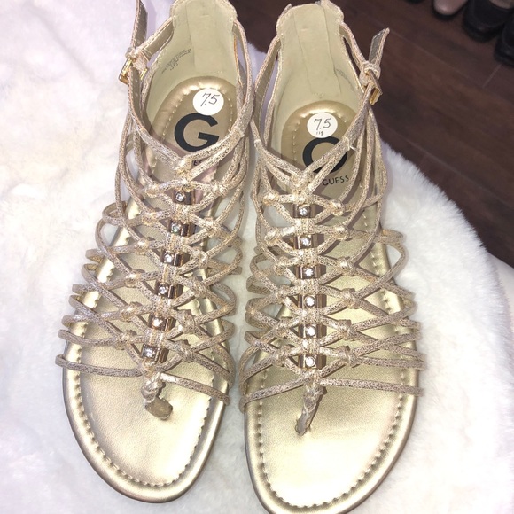 G by Guess Shoes - G by GUESS Gold Metallic Gladiator Sandals